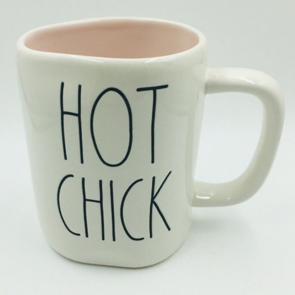 Rae Dunn Hot Chick Mug in White with Pink Coffee Tea - Picture 1 of 5
